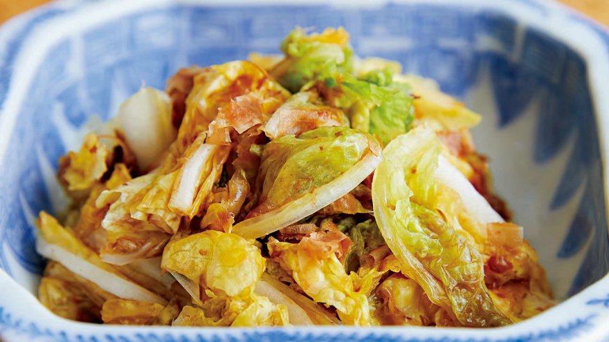 白菜の葉のおかか漬け
