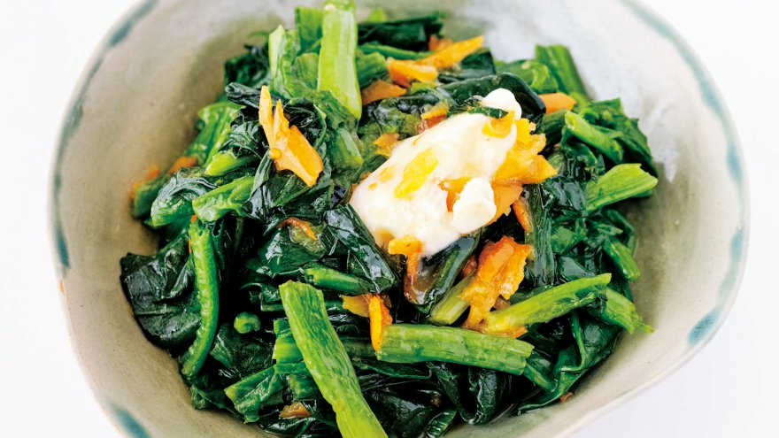ほうれんそうのきんかんバターあえ