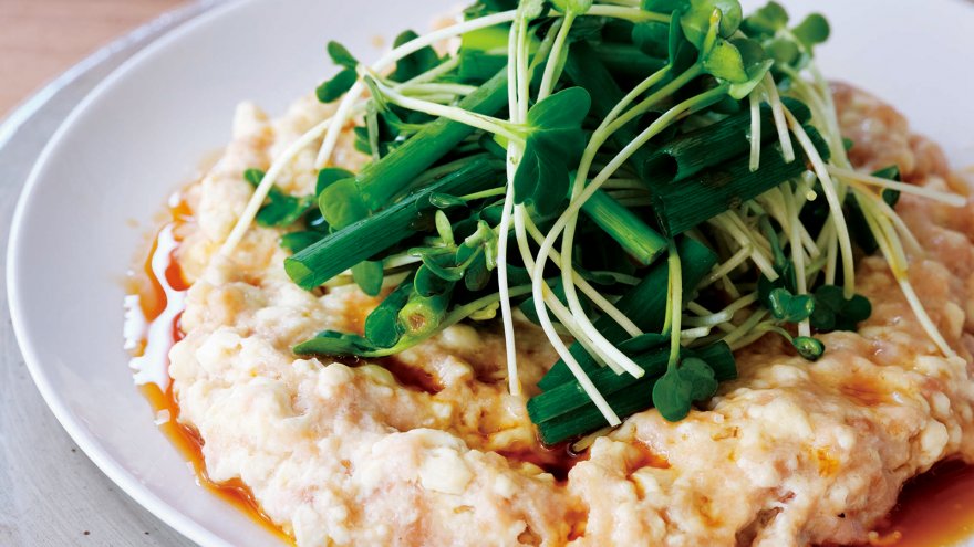 ひき肉の皿蒸し