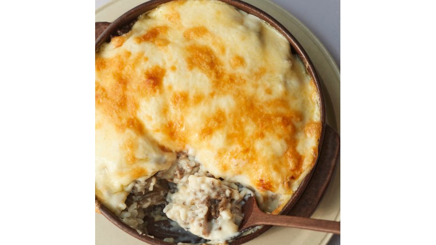 牛しぐれ煮のホワイトドリア