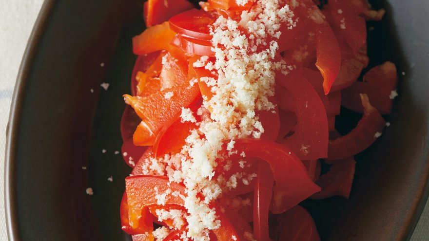 レンジパプリカのチーズあえ