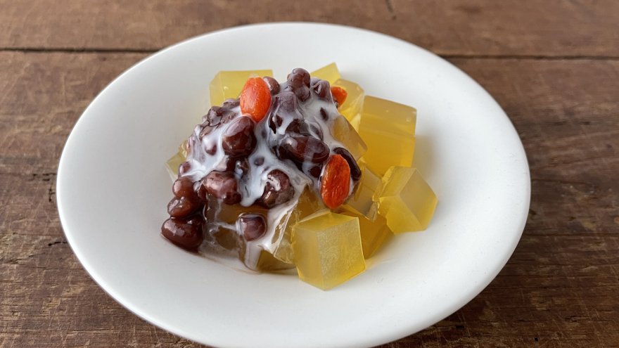 新茶の寒天ゼリー