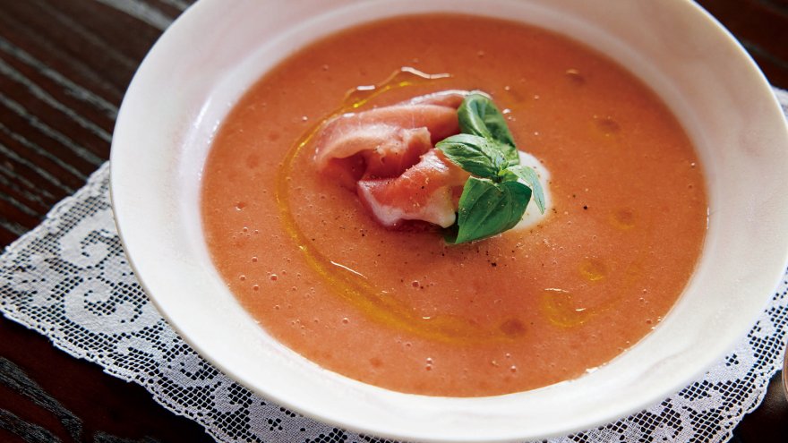 桃とトマトのスープ