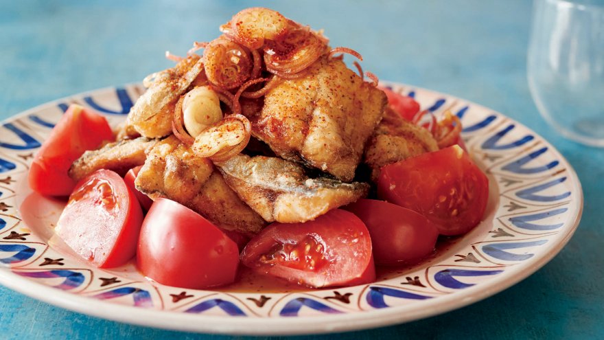 トマトとあじのサラダ