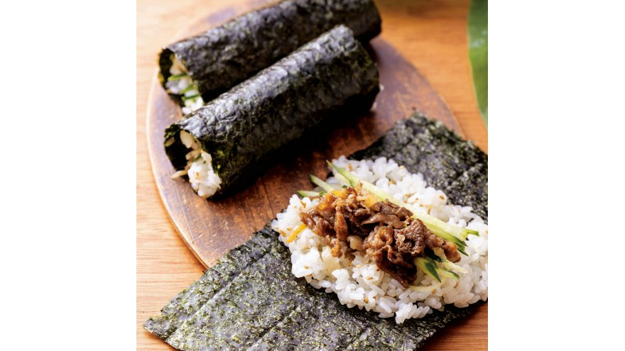 牛しぐれ煮の手巻きずし