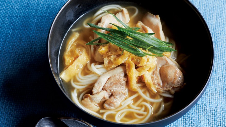 鶏もも肉のあったかにゅうめん