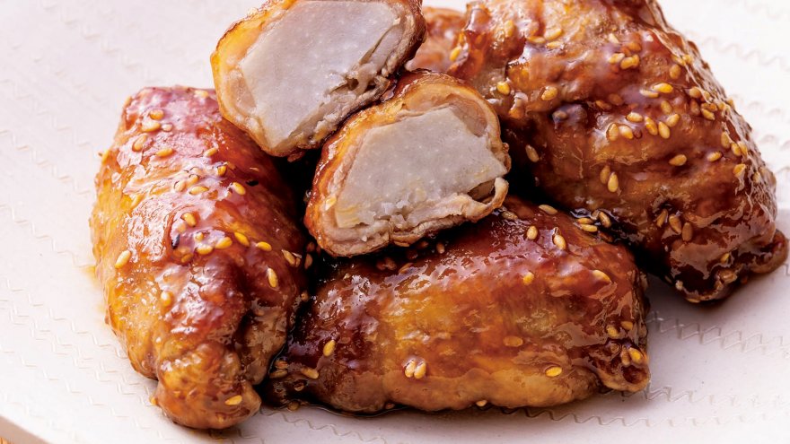 里芋の豚巻き ごま風味