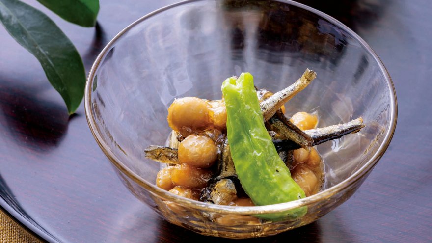 煮干しと大豆の甘酢あえ