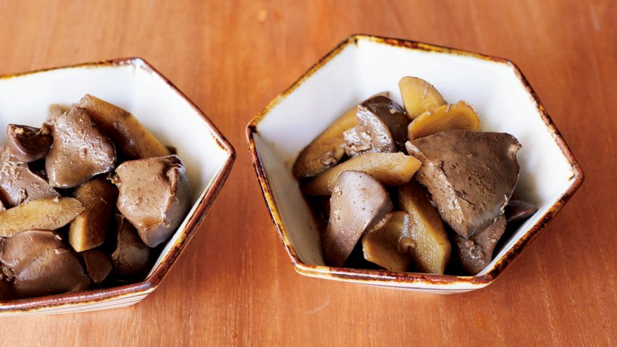 レバーとごぼうのソースしょうゆ煮