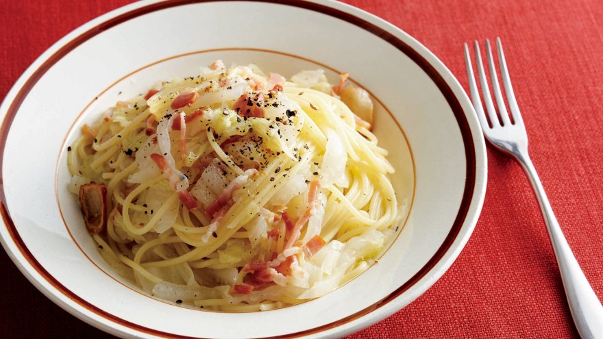 白菜とベーコンのスパゲッティ