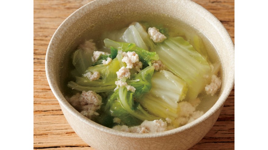 塩もみ白菜とひき肉のスープ