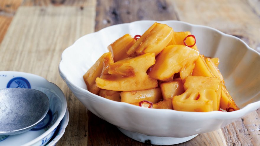 れんこんの甘酢じょうゆ煮