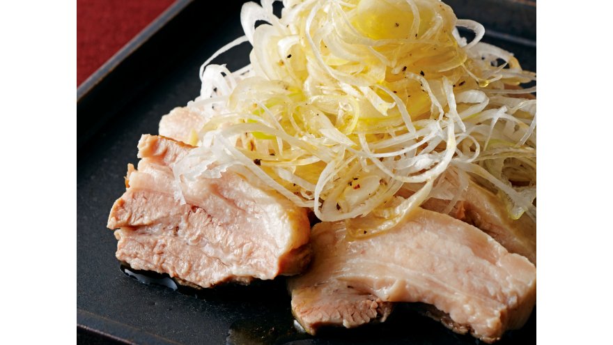 ゆで豚とねぎのかんきつだれ