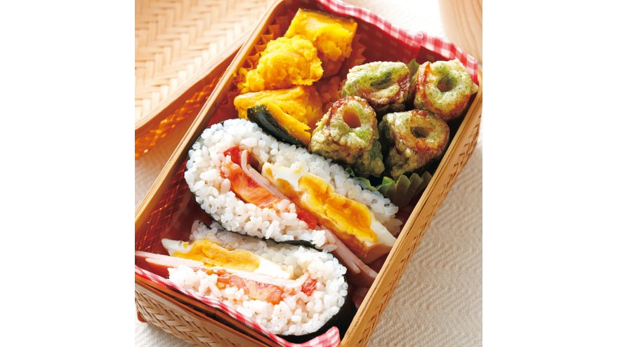 ハムエッグのパッタンおにぎり弁当