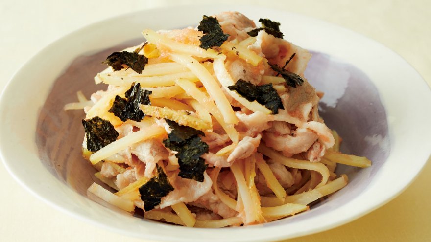 新じゃがと豚肉の明太ナムル