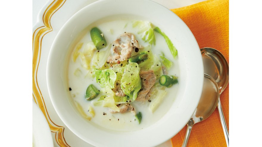 春キャベツのミルクスープ