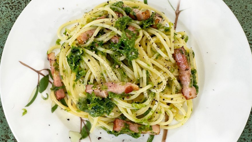 あおさのカルボナーラ