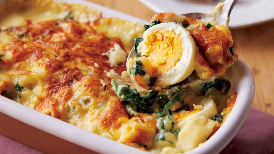 ゆで卵のグラタン