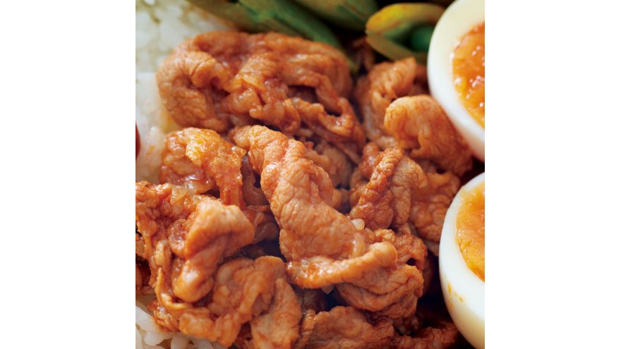 ケチャップ豚とスナップえんどう炒め