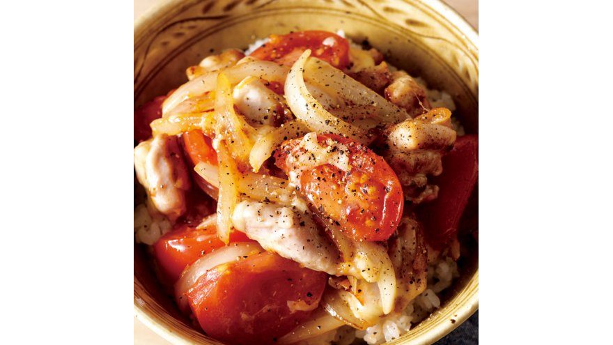 鶏トマチーズ丼