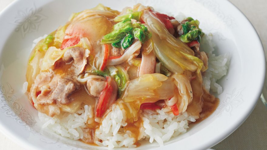 レンジで中華丼