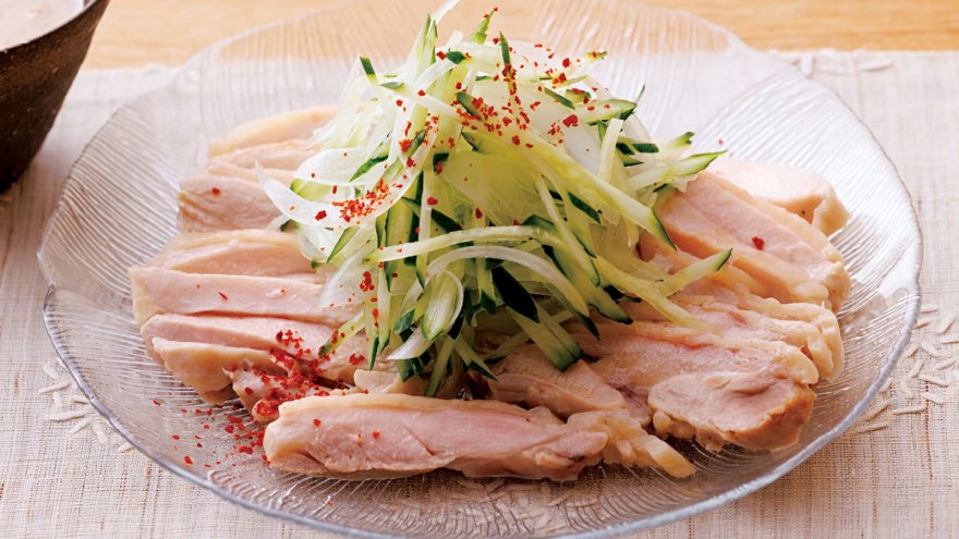 レンチン蒸し鶏