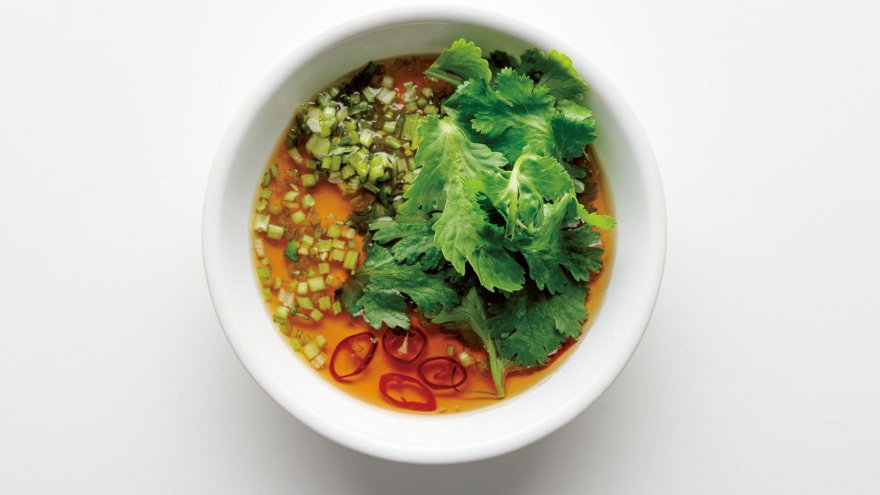 ピリ辛パクチーだれ