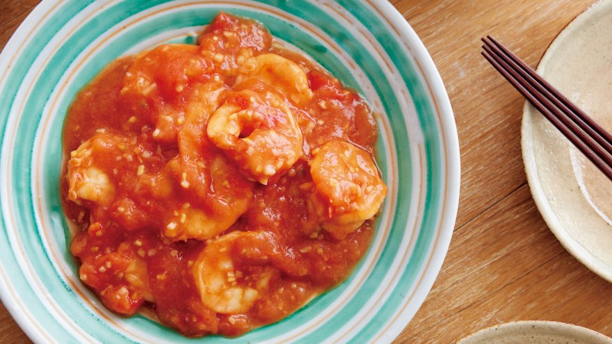 トマトのえびチリ