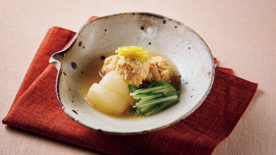 かぶと鶏だんごの煮物