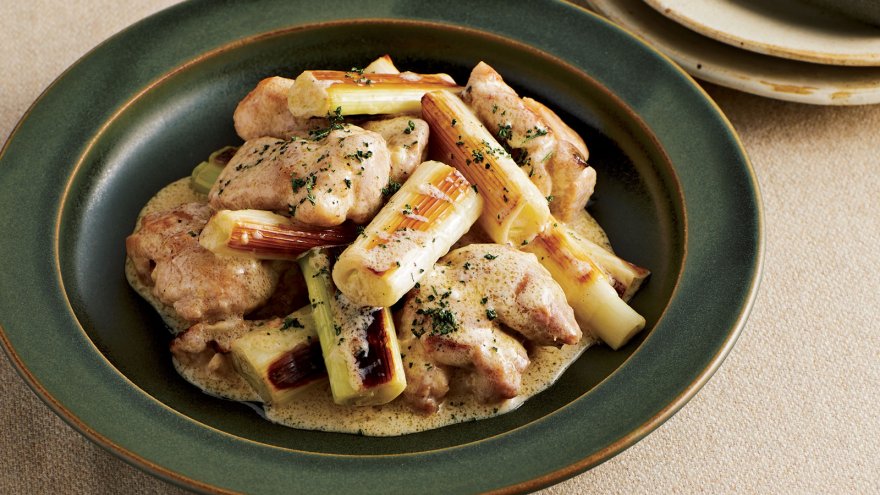 焼きねぎと鶏肉のマリネ