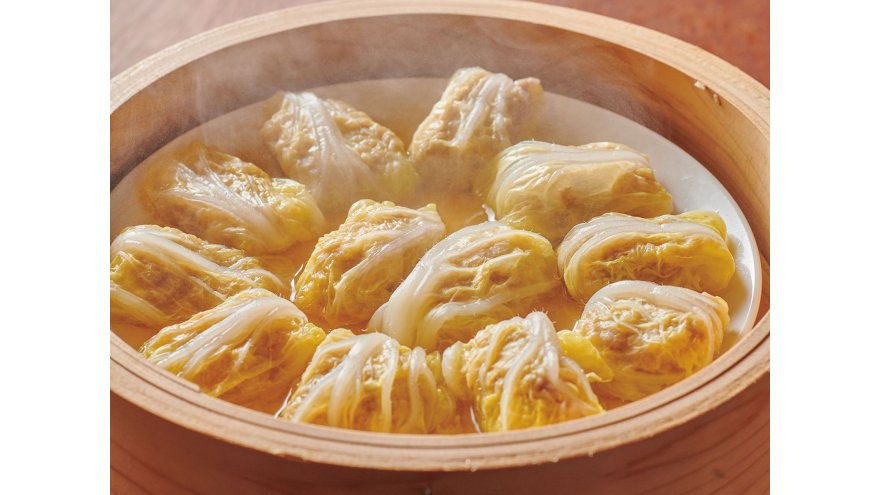 白菜の蒸しギョーザ