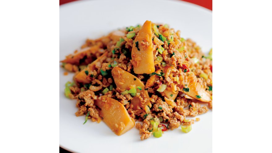 たけのこと菜の花の炒め物