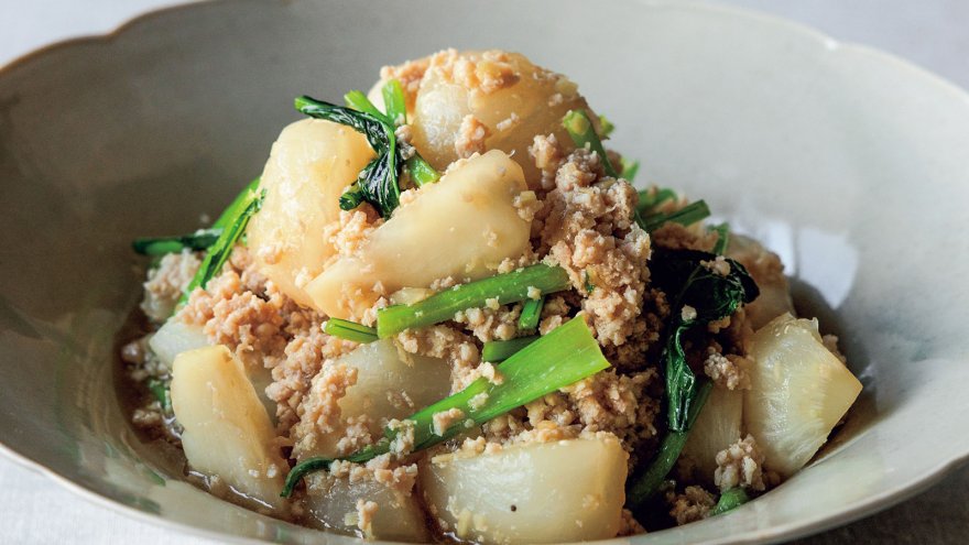 かぶの鶏そぼろ煮