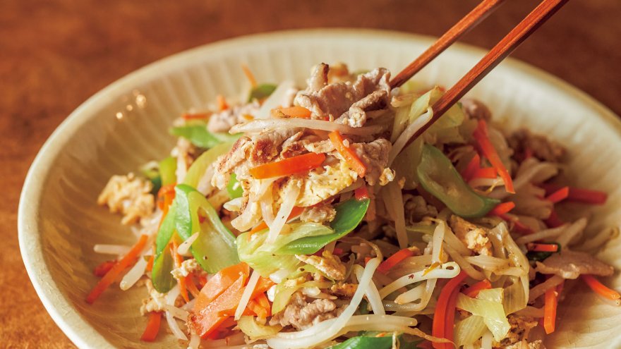 豚こまと野菜の卵チャンプルー