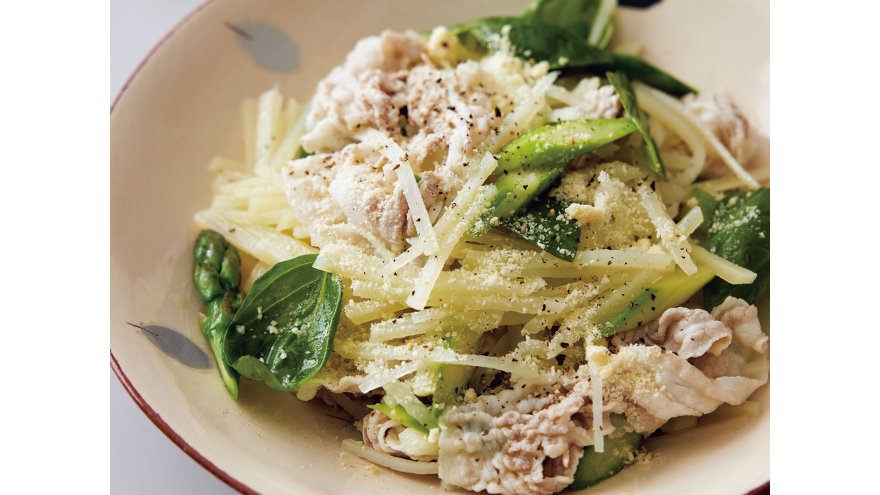 豚肉とじゃがいものバジル温サラダ