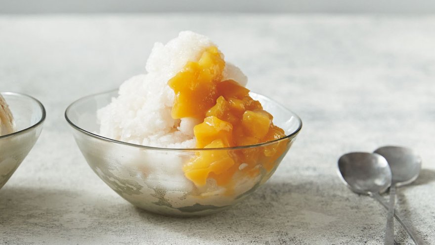 甘酒かき氷 マンゴーソース