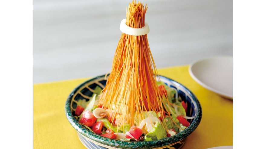 そうめんタワーサラダ