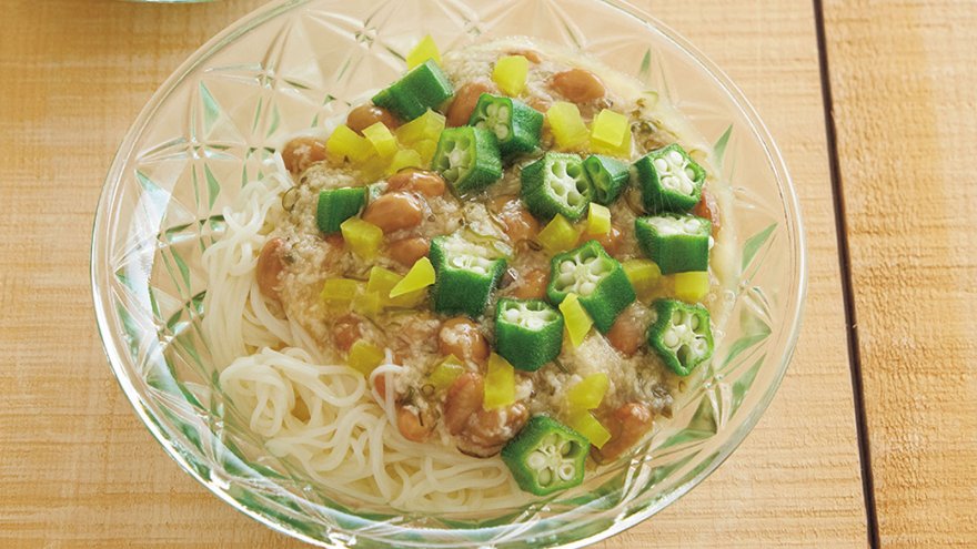 ねばねばぶっかけそうめん