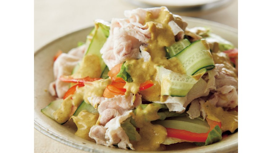 ヨーグルトソースの豚しゃぶサラダ