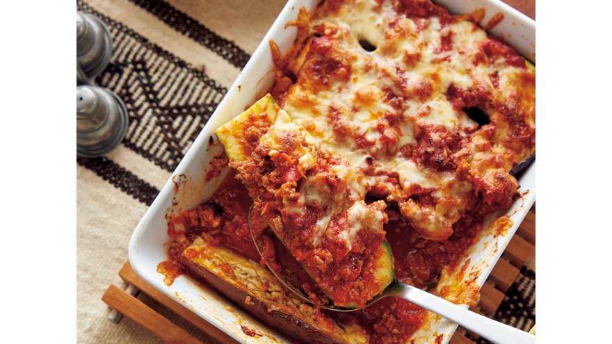 なすとズッキーニのミートグラタン