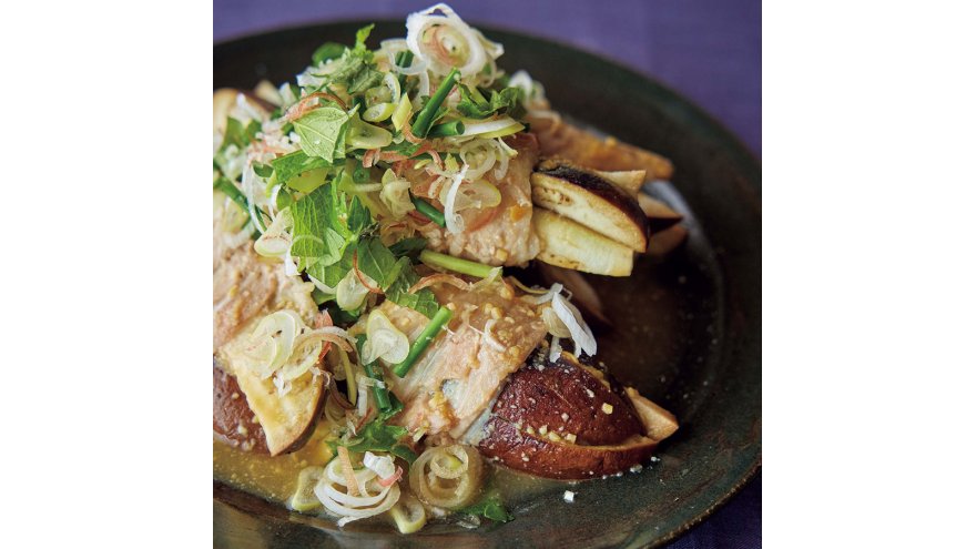 なすと豚バラのレンジ蒸し