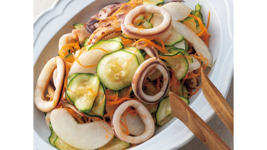 いかとズッキーニのすだちドレッシング