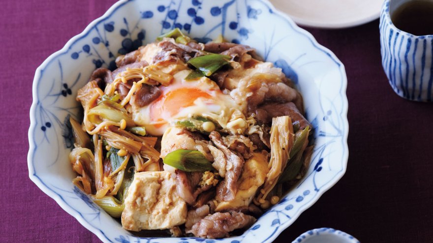 ねぎと牛肉のすき焼き風蒸し煮