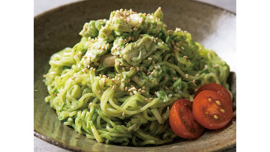 ささ身の春菊あえ麺