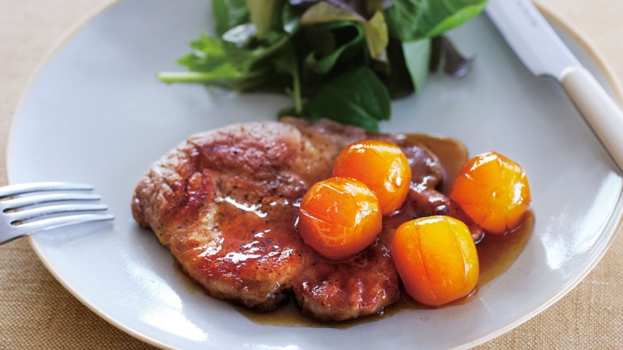 ポークソテーきんかんソース