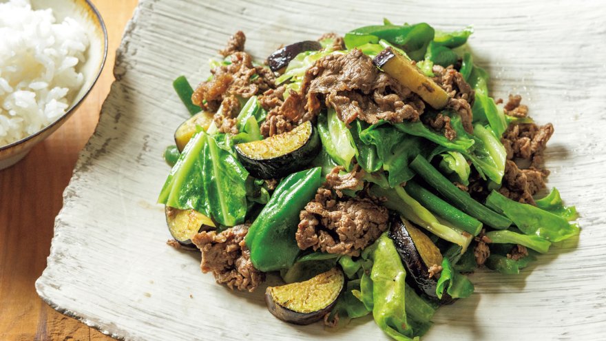 牛肉と夏野菜のナムプラー炒め