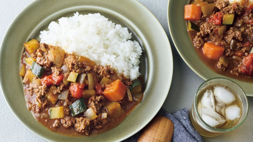 合いびき肉の夏野菜カレー