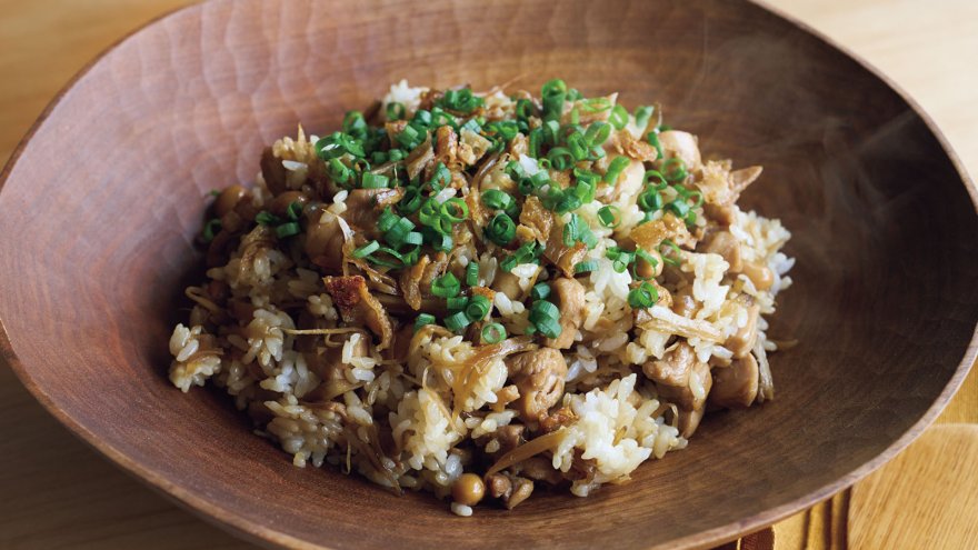 大豆とごぼうの鶏めし
