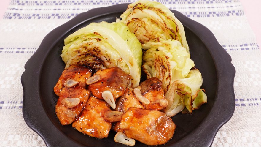 キャベツとサーモンのアホバタ焼き