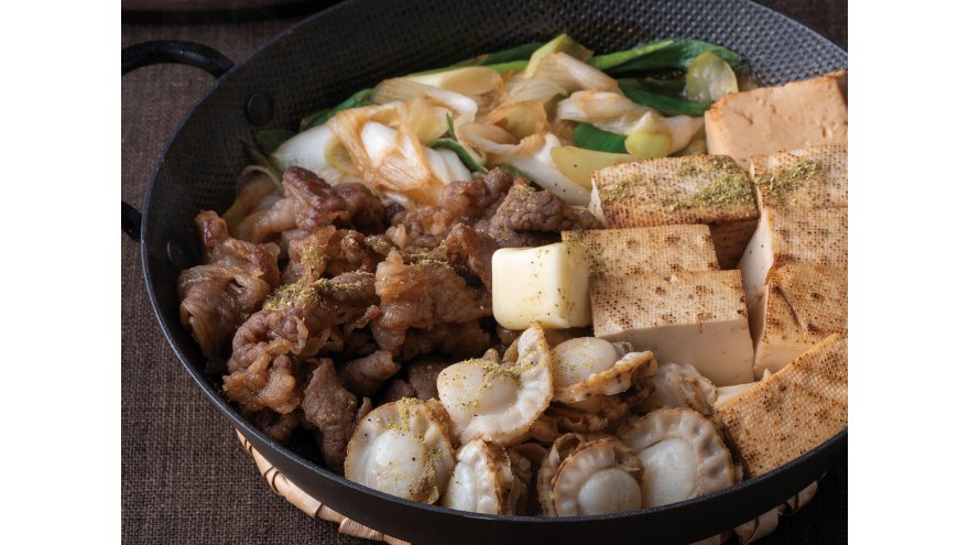 牛こまと帆立てのすき焼き